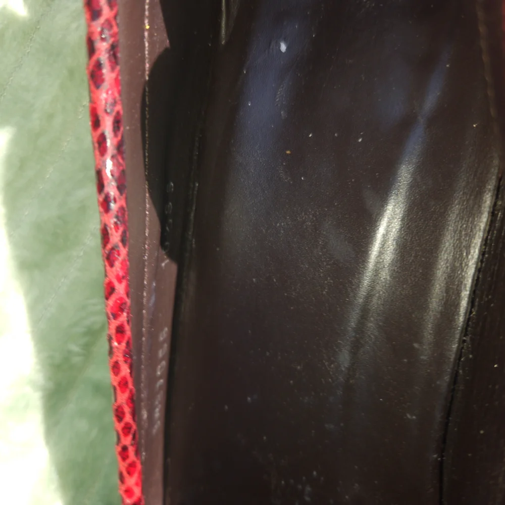 Stuart Weitzman Red Snakeskin Women's Slip-On Loafers w/Glossy Finish Sz. 10.5 - Picture 12 of 16